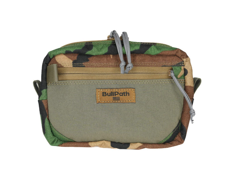 Load image into Gallery viewer, Camouflage-patterned bag with visible BullPath branding on a white background