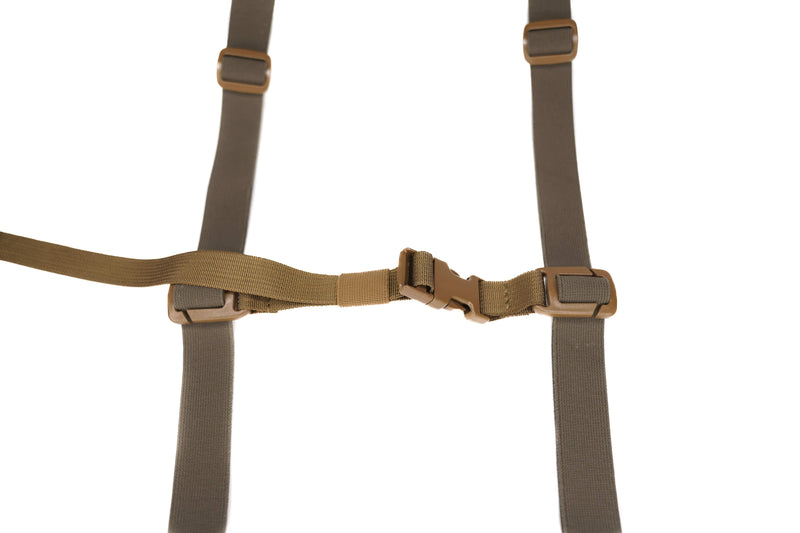 Load image into Gallery viewer, Saddle hunting Suspenders Ranger Green Close Up
