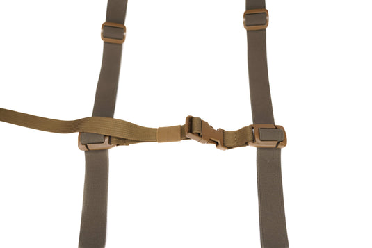 Saddle hunting Suspenders Ranger Green Close Up